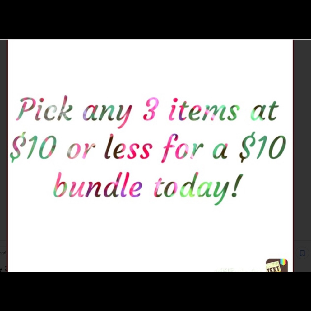 Pick any 3 for $10 and bundle